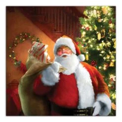 Santa Gets Ready 36x36 Canvas Wall Art -Northlight Shop D518105S 1 1