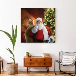 Santa Gets Ready 36x36 Canvas Wall Art -Northlight Shop D518105S 4