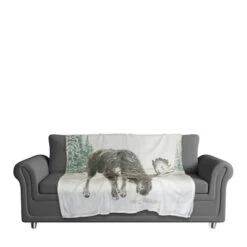 Winter Moose 50x60 Coral Fleece Blanket 9 Winter Moose 50x60 Coral Fleece Blanket -Northlight Shop D518119S 3