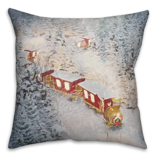 Train In The Snow 18x18 Throw Pillow 3 Train In The Snow 18x18 Throw Pillow