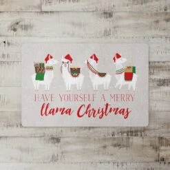 Merry Llama Christmas Floor Mat 7 Merry Llama Christmas Floor Mat -Northlight Shop D518149S 2