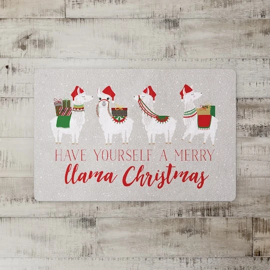 Merry Llama Christmas Floor Mat 5 Merry Llama Christmas Floor Mat - Image 3
