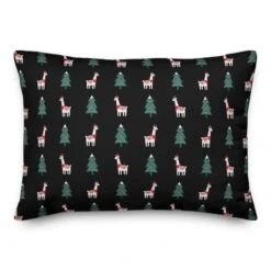 Caroling Llama Pattern 14x20 Throw Pillow -Northlight Shop D518153S 2