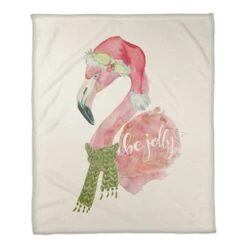 Be Jolly Flamingo 50x60 Coral Fleece Blanket 7 Be Jolly Flamingo 50x60 Coral Fleece Blanket -Northlight Shop D518160S 1 1