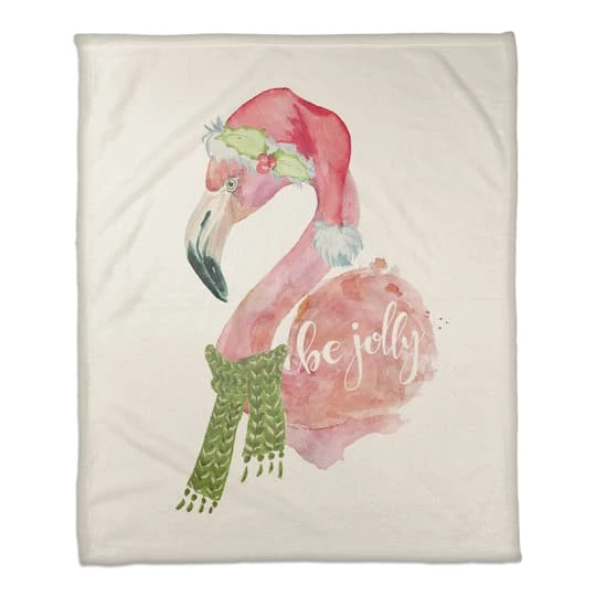 Be Jolly Flamingo 50x60 Coral Fleece Blanket 4 Be Jolly Flamingo 50x60 Coral Fleece Blanket - Image 2