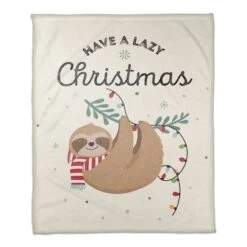 Have A Lazy Christmas Coral Fleece Blanket 7 Have A Lazy Christmas Coral Fleece Blanket -Northlight Shop D518163S 1 1