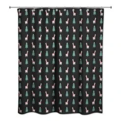 Holiday Llama Pattern Shower Curtain -Northlight Shop D518166S 1 1