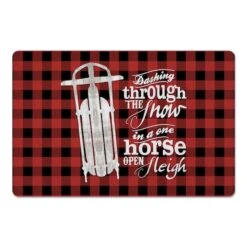 Open Sleigh Buffalo Print 27x18 Floor Mat 6 Open Sleigh Buffalo Print 27x18 Floor Mat -Northlight Shop D518210S 1 1