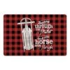 Open Sleigh Buffalo Print 27x18 Floor Mat 1 Open Sleigh Buffalo Print 27x18 Floor Mat -Northlight Shop D518210S 1