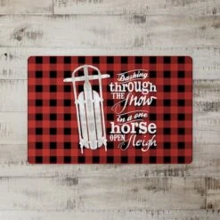 Open Sleigh Buffalo Print 27x18 Floor Mat 7 Open Sleigh Buffalo Print 27x18 Floor Mat -Northlight Shop D518210S 2