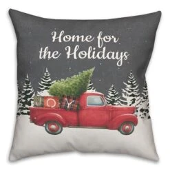 Home Holidays Truck 18x18 Throw Pillow 6 Home Holidays Truck 18x18 Throw Pillow -Northlight Shop D518218S 1 1