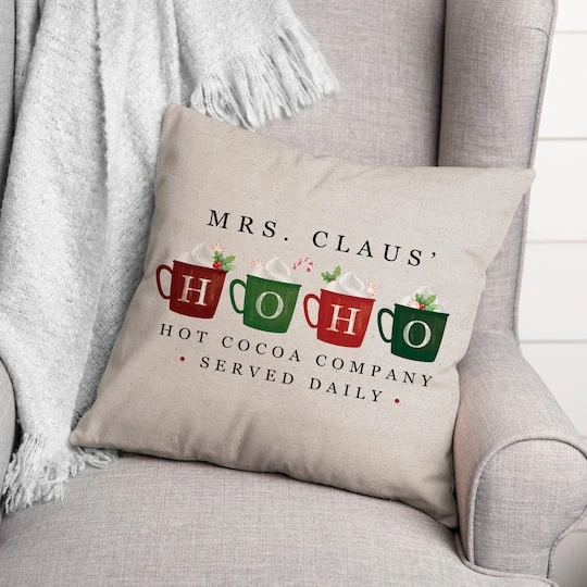 Mrs Claus Hoho Cocoa 18x18 Throw Pillow 4 Mrs Claus Hoho Cocoa 18x18 Throw Pillow - Image 2