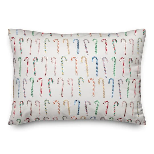 Candy Cane Pattern 14x20 Throw Pillow 3 Candy Cane Pattern 14x20 Throw Pillow