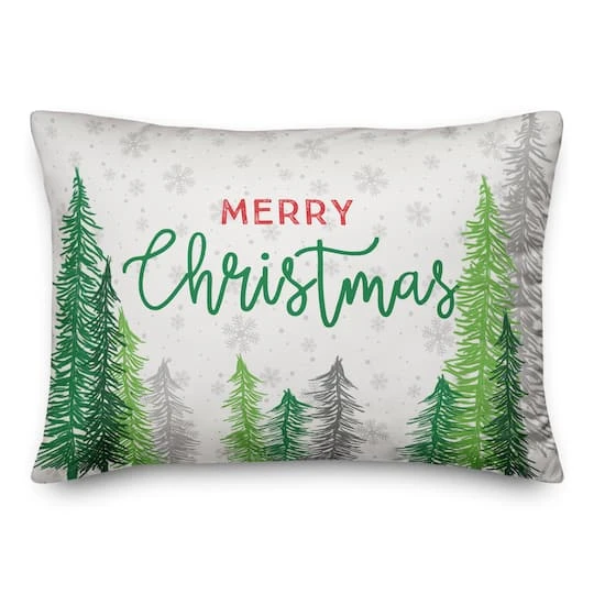 Merry Christmas Forest Throw Pillow 3 Merry Christmas Forest Throw Pillow