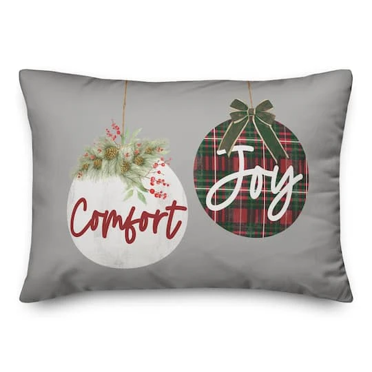 Comfort And Joy Ornaments 14x20 Throw Pillow 4 Comfort And Joy Ornaments 14x20 Throw Pillow - Image 2