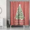 Designs Direct Oh Christmas Tree On Red 71" X 74" Shower Curtain -Northlight Shop D518267S 1