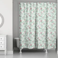 Holly Berries Shower Curtain 5 Holly Berries Shower Curtain -Northlight Shop D518268S 1 1