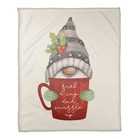 Snuggle Up Gnome 50x60 Coral Fleece Blanket 3 Snuggle Up Gnome 50x60 Coral Fleece Blanket
