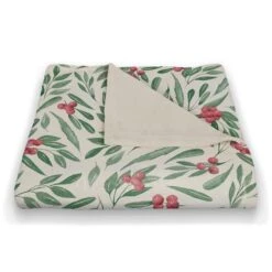 Holly Berries 50x60 Coral Fleece Blanket -Northlight Shop D518275S 2