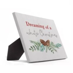 Dreaming Of A White Christmas Tabletop Canvas 7 Dreaming Of A White Christmas Tabletop Canvas -Northlight Shop D518280S 2