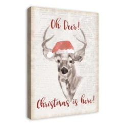 Oh Deer Christmas Here Canvas Wall Art -Northlight Shop D518314S 2