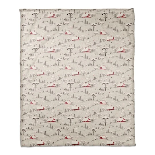 Snowy Village 50x60 Coral Fleece Blanket 3 Snowy Village 50x60 Coral Fleece Blanket