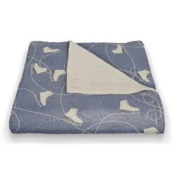 Skating Ice Skates 50x60 Coral Fleece Blanket -Northlight Shop D518397S 2