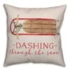 Dashing Snow Sled 18x18 Throw Pillow 2 Dashing Snow Sled 18x18 Throw Pillow -Northlight Shop D518419S 1