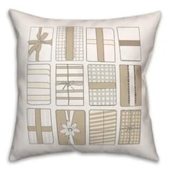 Neutral Gift Boxes 18x18 Throw Pillow -Northlight Shop D518477S 1 1