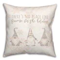 Gnome Holidays Neutral 18x18 Throw Pillow 7 Gnome Holidays Neutral 18x18 Throw Pillow -Northlight Shop D518479S 1 1