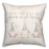 Gnome Holidays Neutral 18x18 Throw Pillow