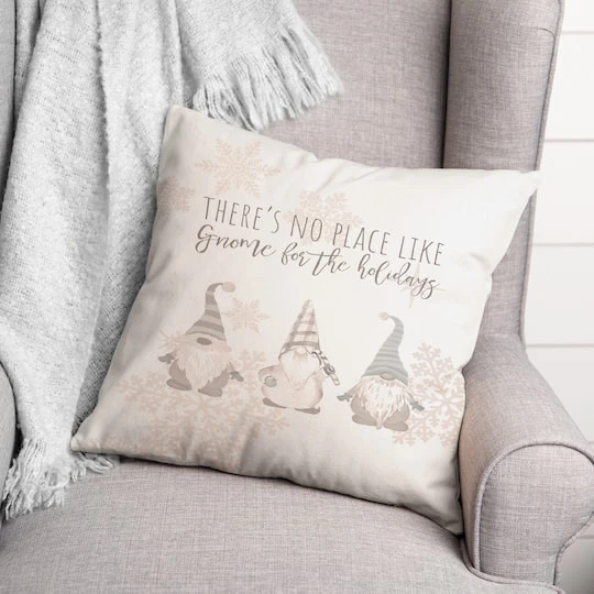 Gnome Holidays Neutral 18x18 Throw Pillow 6 Gnome Holidays Neutral 18x18 Throw Pillow - Image 4