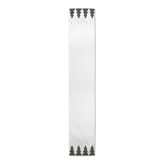 90" Christmas Tree Snow Twill Table Runner 6 90" Christmas Tree Snow Twill Table Runner - Image 4