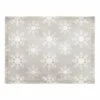 Neutral Snow Flakes 18x14 Poly Twill Placemat 1 Neutral Snow Flakes 18x14 Poly Twill Placemat -Northlight Shop D518515S 1