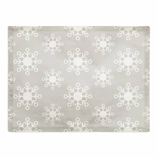 Neutral Snow Flakes 18x14 Poly Twill Placemat 3 Neutral Snow Flakes 18x14 Poly Twill Placemat