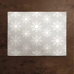 Neutral Snow Flakes 18x14 Poly Twill Placemat 7 Neutral Snow Flakes 18x14 Poly Twill Placemat -Northlight Shop D518515S 2