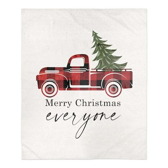 Merry Christmas Truck Sherpa Fleece Blanket 4 Merry Christmas Truck Sherpa Fleece Blanket - Image 2