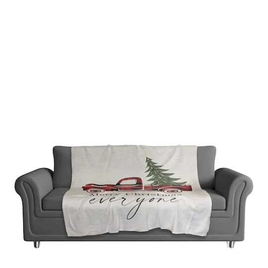 Merry Christmas Truck Sherpa Fleece Blanket 6 Merry Christmas Truck Sherpa Fleece Blanket - Image 4