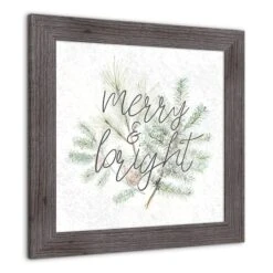 16" Merry & Bright Western Gray Framed Print -Northlight Shop D518551S 2