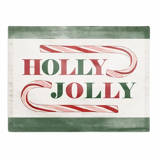 Holly Jolly Candy 18x14 Cotton Twill Placemat 4 Holly Jolly Candy 18x14 Cotton Twill Placemat - Image 2