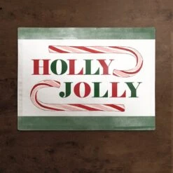 Holly Jolly Candy 18x14 Cotton Twill Placemat 7 Holly Jolly Candy 18x14 Cotton Twill Placemat -Northlight Shop D518570S 2