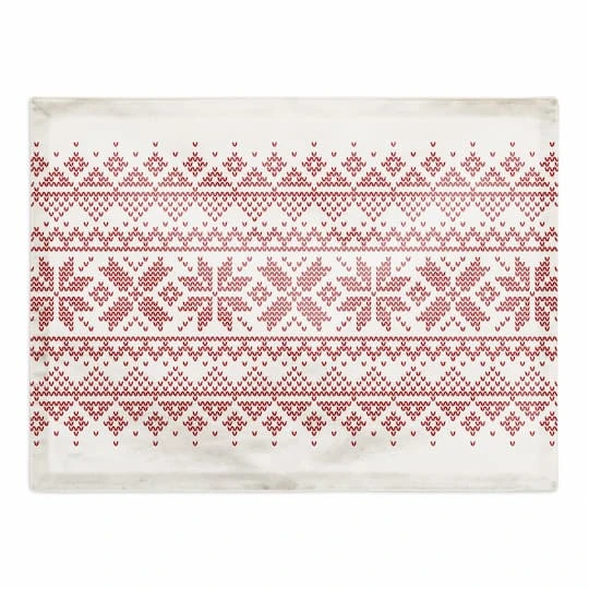 Knit Snowflakes 18x14 Cotton Twill Placemat 3 Knit Snowflakes 18x14 Cotton Twill Placemat