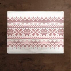 Knit Snowflakes 18x14 Cotton Twill Placemat 7 Knit Snowflakes 18x14 Cotton Twill Placemat -Northlight Shop D518571S 2