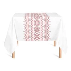 Knit Snowflakes 58x58 Tablecloth 7 Knit Snowflakes 58x58 Tablecloth -Northlight Shop D518587S 2