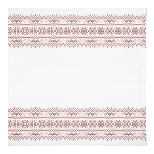 Knit Snowflakes 10x10 Cotton Twill Napkin 3 Knit Snowflakes 10x10 Cotton Twill Napkin