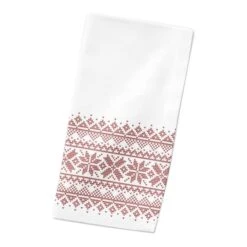 Knit Snowflakes 10x10 Cotton Twill Napkin 8 Knit Snowflakes 10x10 Cotton Twill Napkin -Northlight Shop D518589S 2