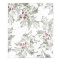 Holly Berry Leaves 50x60 Sherpa Fleece Blanket 7 Holly Berry Leaves 50x60 Sherpa Fleece Blanket -Northlight Shop D518596S 1 1