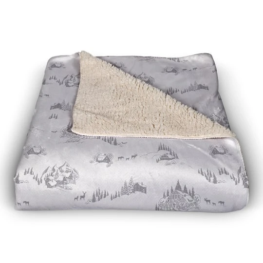 Snowy Town 50x60 Sherpa Fleece Blanket 5 Snowy Town 50x60 Sherpa Fleece Blanket - Image 3