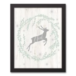 Noel Deer 11x14 Black Framed Canvas