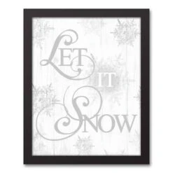 Let It Snowflakes 11x14 Black Framed Canvas